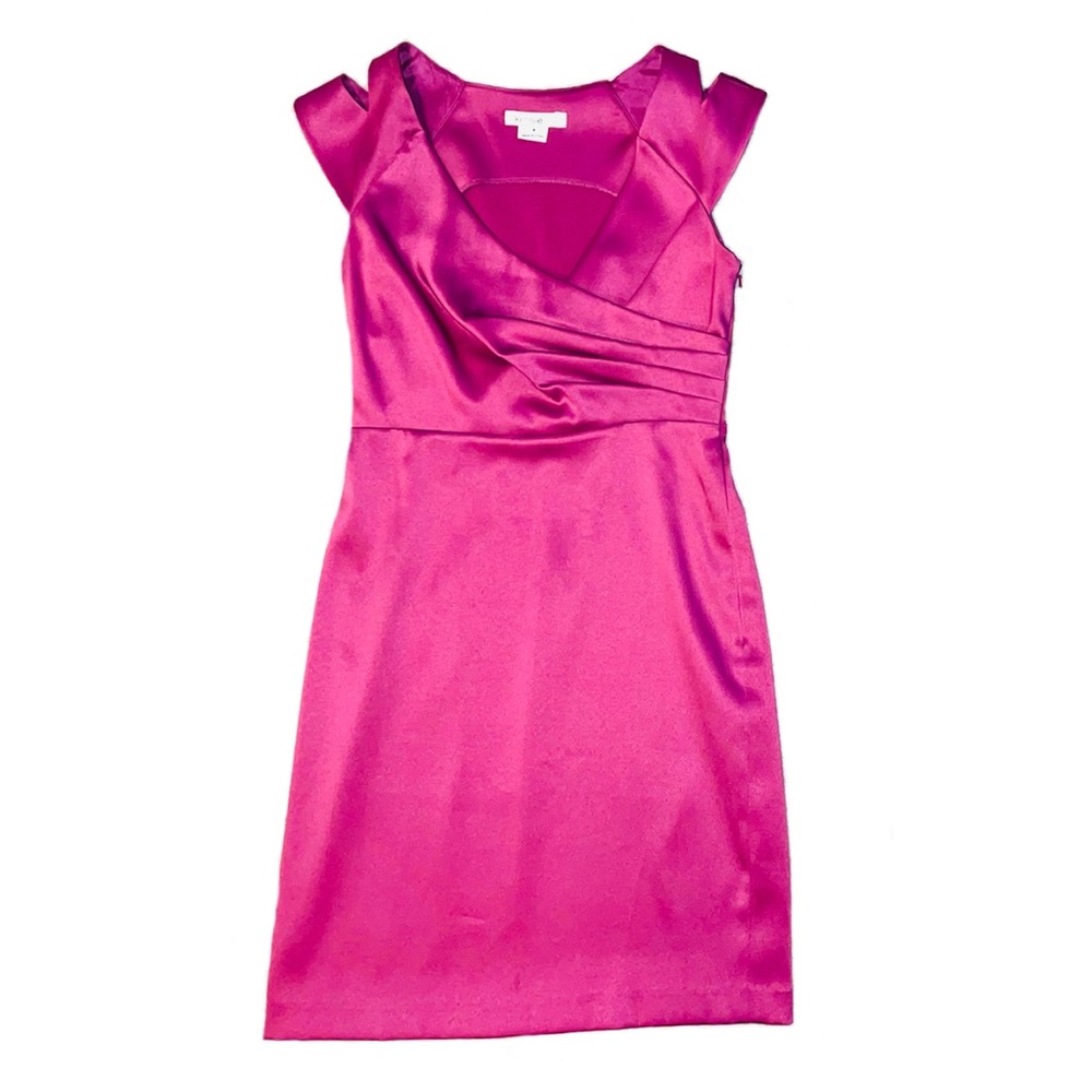 Kensie V neck pleats midi purple pink dress size 4